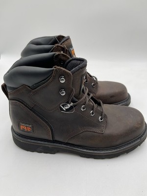 Timberland PRO Pit Boss 6  steel-toe work boots in brown leather Size 10M