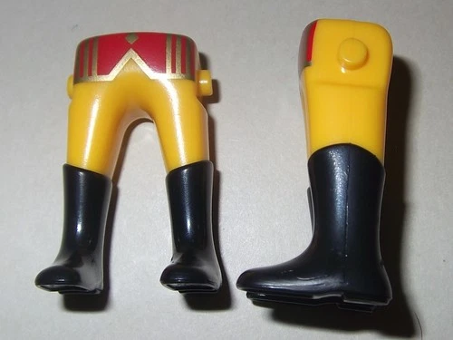 11934, 2x Long Pants, Yellow, Printed, Riding Boots, Black