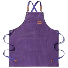 Canvas Kitchen Apron for Men Women Chef Cooking Apron  Back 32515