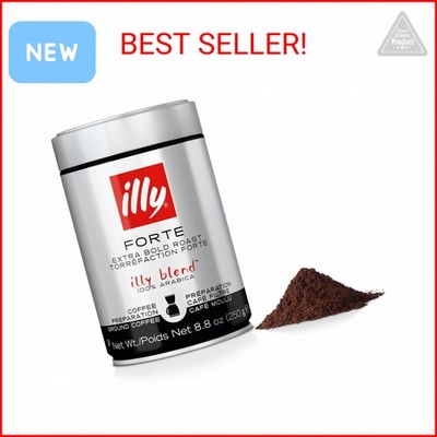 Illy Coffee, Ground Drip Forte, Extra Dark Roast, 100% Arabica Bean Bold Signatu