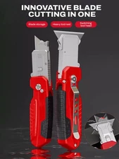 2 in 1 Multifunction Folding Utility Knife Scraper Heavy Duty with 3 Blades