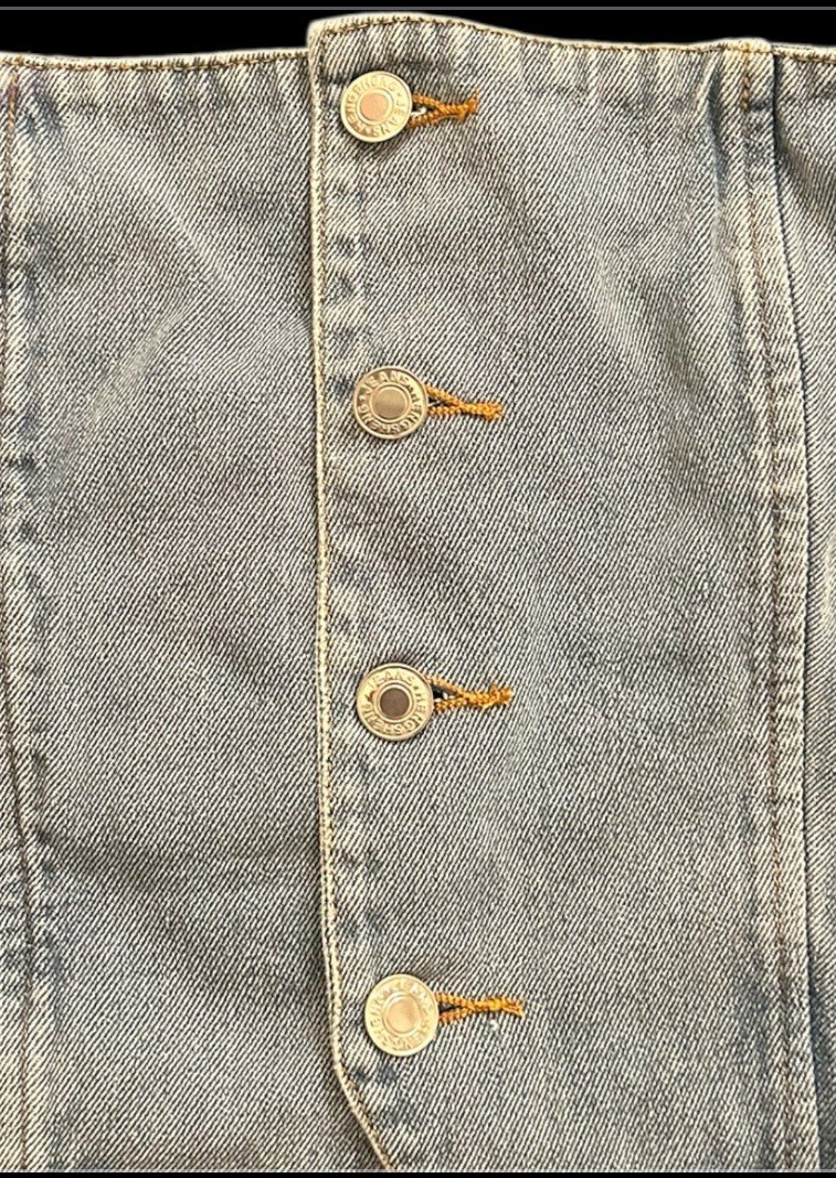 Y2K Denim Button-Down Vest Crop Top- Size L - Corset Style. RRP£32 image 8