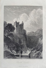 1842 (1857) Antique Print; Garth Castle, Perthshire after Andrew Donaldson