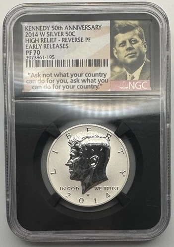 2014 W Kennedy Silver Half Dollar Reverse Proof NGC PF70 Early Release