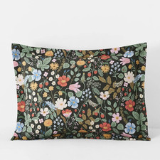 The Company Store Rifle Paper Co Strawberry Fields Sham Black Multi Standard