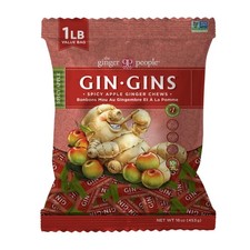 GIN GINS Spicy Apple Ginger Chews   Natural Fresh Ginger Candy by   Individua...