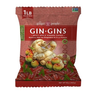 GIN GINS Spicy Apple Ginger Chews   Natural Fresh Ginger Candy by   Individua...