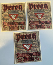 05-14  Preetz, 3x 25 Pfennig, April 1921, Erh.: UNC-