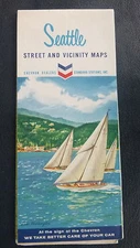 1963 Seattle  street   map Chevron  oil gas Lake Washington  cover