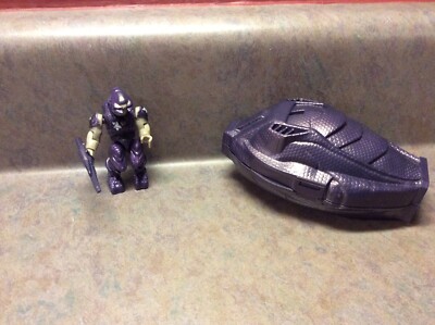 Halo Mega Bloks Set #97356 Covenant Purple Elite Commando Storm Rifle & Drop Pod