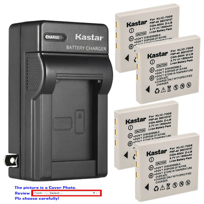 Kastar Battery AC Wall Charger for Rollei DA10 DB60 DP60 DX63 DX68 Tribute DT6