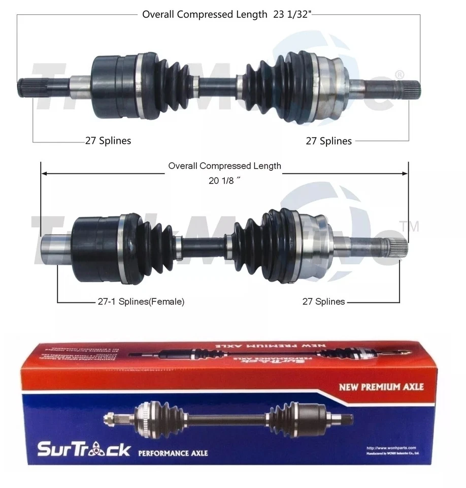 Juego de 2 ejes delanteros SurTrack CV para Ford Ranger Mazda B2500 B3000 Foto 2 de 3