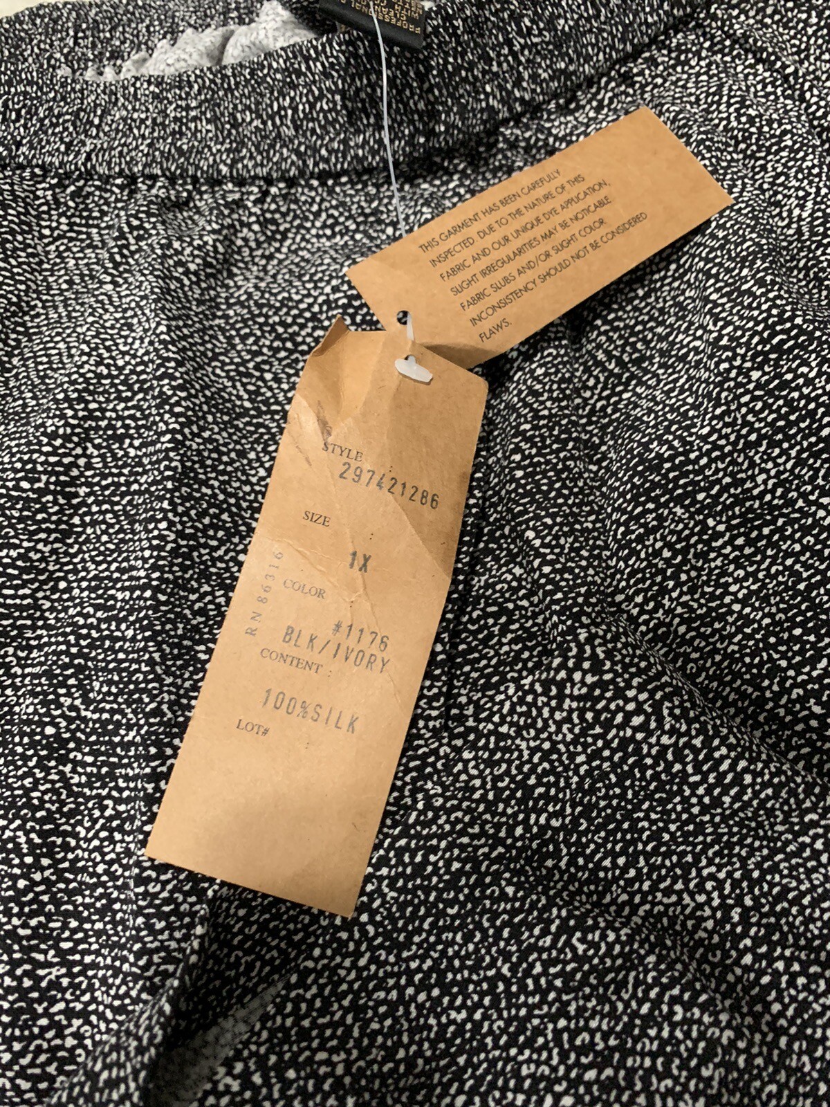 New Finity Naturals Womens 100% Silk Long Black Skirt Size 1X