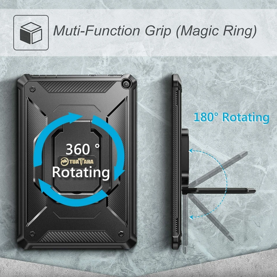 Case For All-New Amazon Fire HD 10 Tablet 11th Gen 2021 360 Rotating Carry Cover - Image 4 of 4