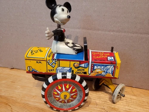 VERY NICE 1950'S MARX TIN LITHO WIND UP  MICKEY MOUSE DISNEY DIPSY WHOOPEE CAR