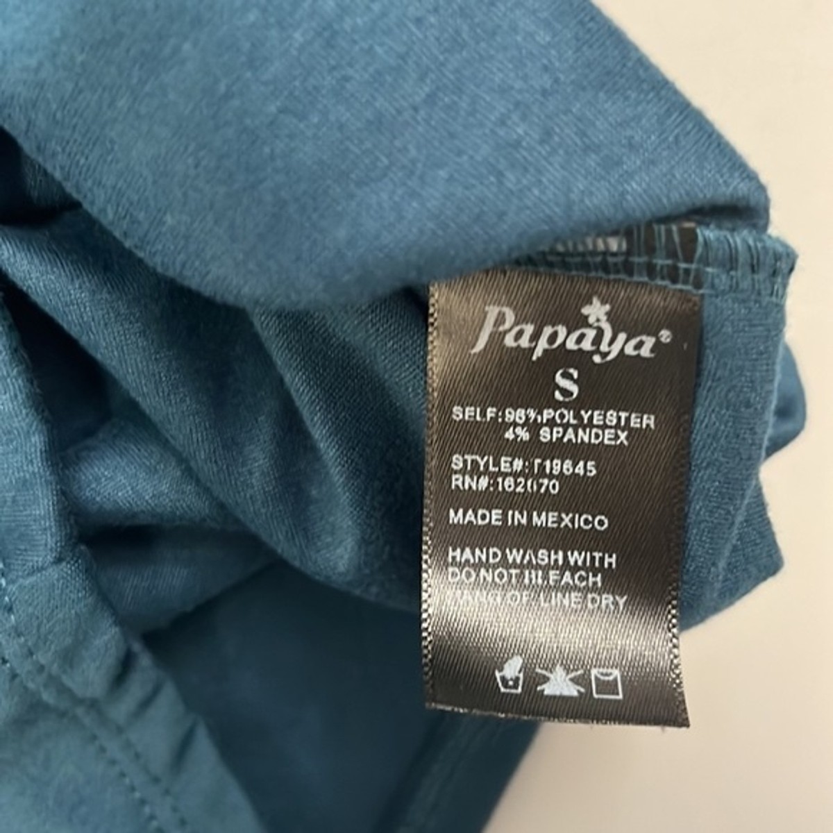 Papaya Blue Long sleeves Ribbed Women's Blouse with Cutouts Size S Papaya Blue Long sleeves Ribbed Women's Blouse with Cutouts Size S
