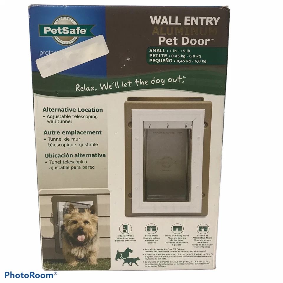 PET SAFE Wall Entry Small Dogs Pet Door 10-15lb Aluminum Frame Vinyl Coating - Image 2 of 4