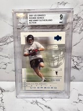 2001 Upper Deck Graded Rookie Card Series #66 Vinny Sutherland Becketts Grade 9. rookie card picture