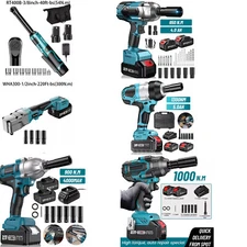 High Torque Cordless Impact Wrench Battery Power Seesii Brushless Impact Gun Kit