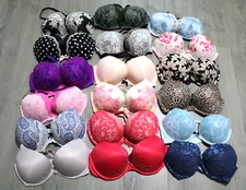 Victoria's Secret Underwire Bra Size 34DD Sexy Lace Rhinestones Push-Up - CHOICE