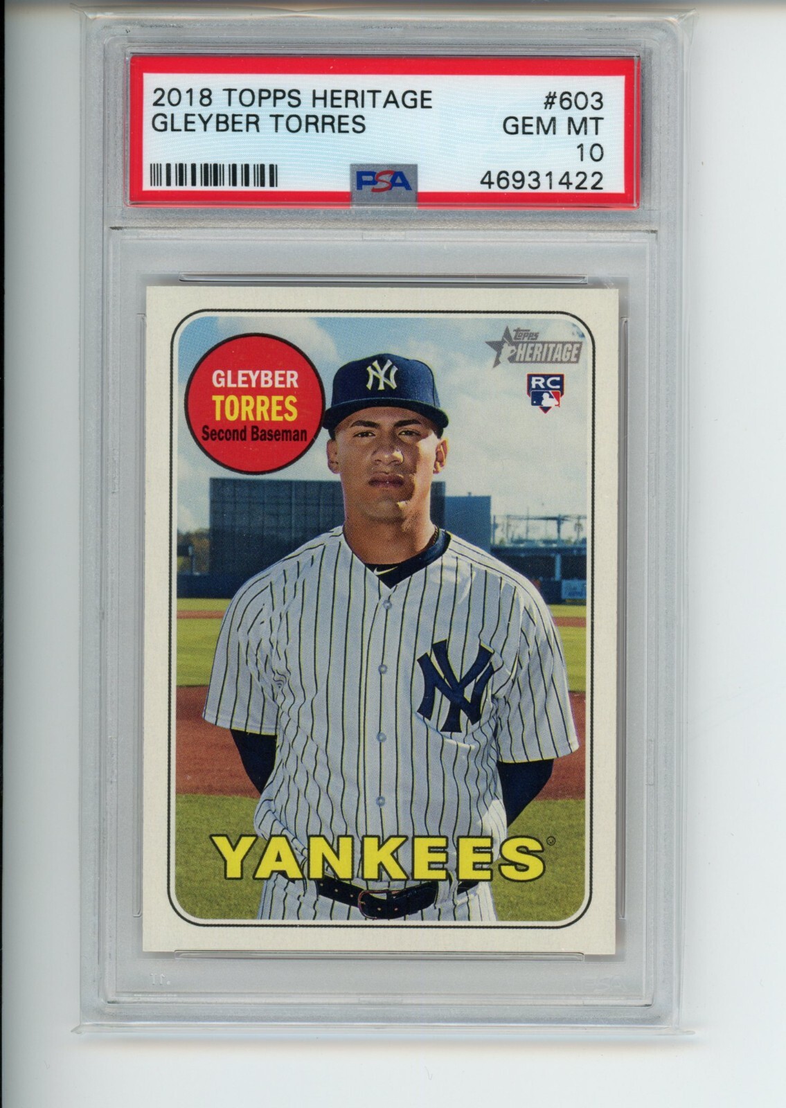 2018 Topps Heritage Gleyber Torres #603 Rookie RC Yankees PSA 10 QTY