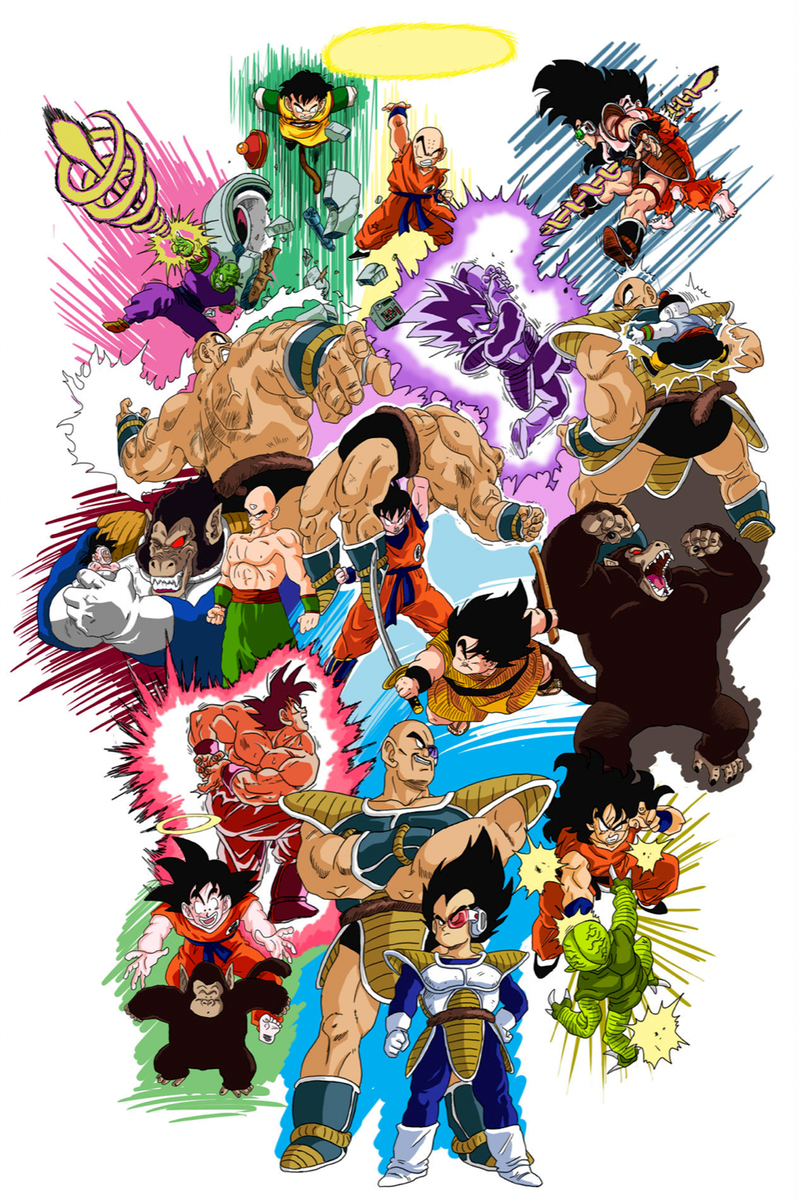 Dragon Ball Vegeta Saiyan Saga Collage POSTER 24 X 18