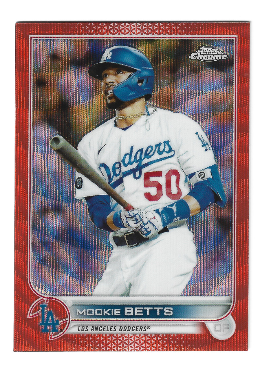 2022 Topps Chrome Mookie Betts #100 Orange Wave Refractor #08/25