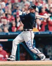 JORDAN SCHAFER  ATLANTA BRAVES    ACTION SIGNED 8x10