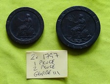2x 1797 Cartwheel one 1 & Two 2 Penny Pence 2d 1d - George III Copper Coins