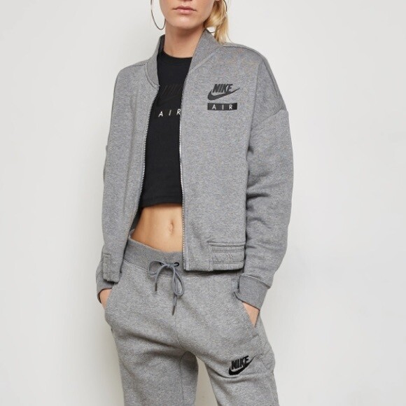 Nike NSW Women's Rally Varsity Air Grey/Black Jacket (AT5427-091