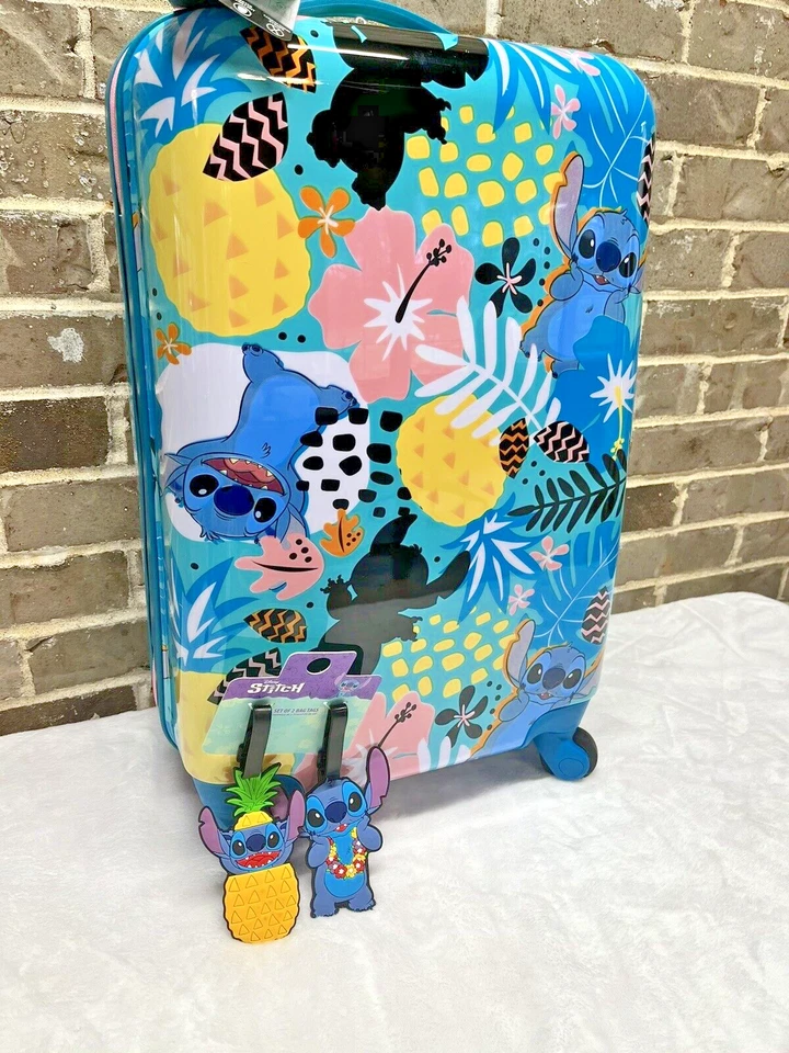 Disney STITCH Hardside Luggage Suitcase Spinner Hawaiian 20" Bioworld New + GIFT - Image 2 of 4