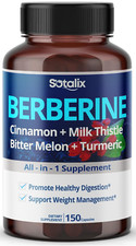 Premium Berberine Supplement with Ceylon Cinnamon, Bitter Melon, Milk Thistle -