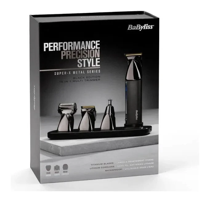 Babyliss Regolabarba SUPER X METAL Multikit Grooming 15in1 Ricaricabile Black - Immagine 2 di 4