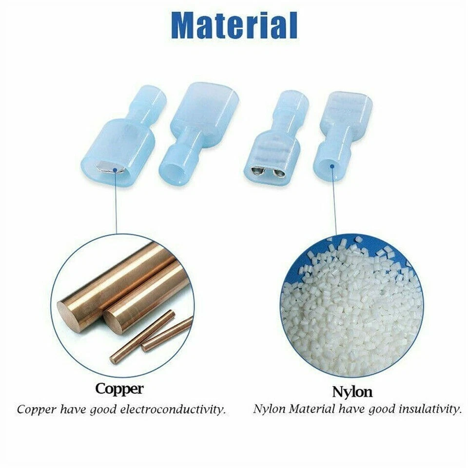 60pcs Assorted Spade Crimp Terminals Wire Connector Insulated Quick Disconnects - Image 4 of 4