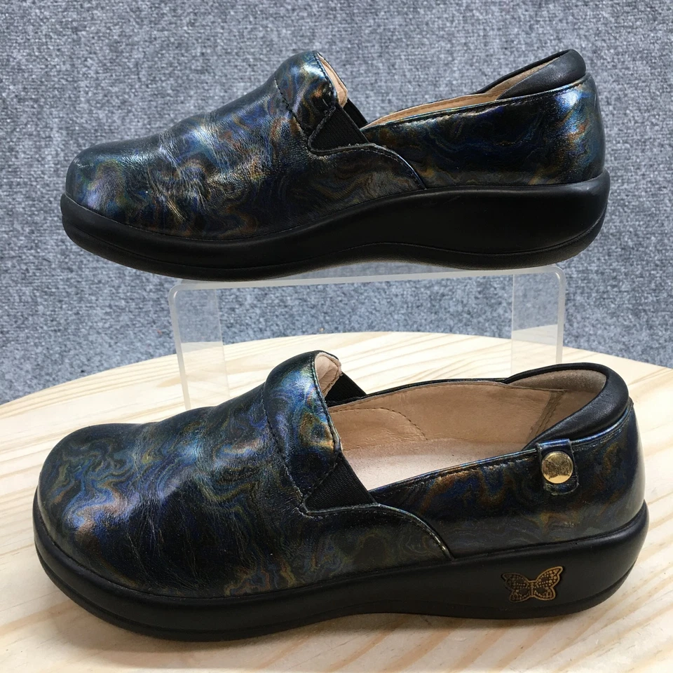 Alegria 鞋女式 37 Keli Paisley 一脚蹬木屐多色皮革舒适 — 第 2/4 张图片