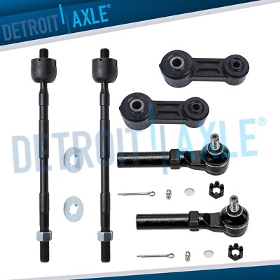 6pc Front Inner Outer Tie Rods Sway Bars for 1998 1999 2000 2001 Subaru Impreza
