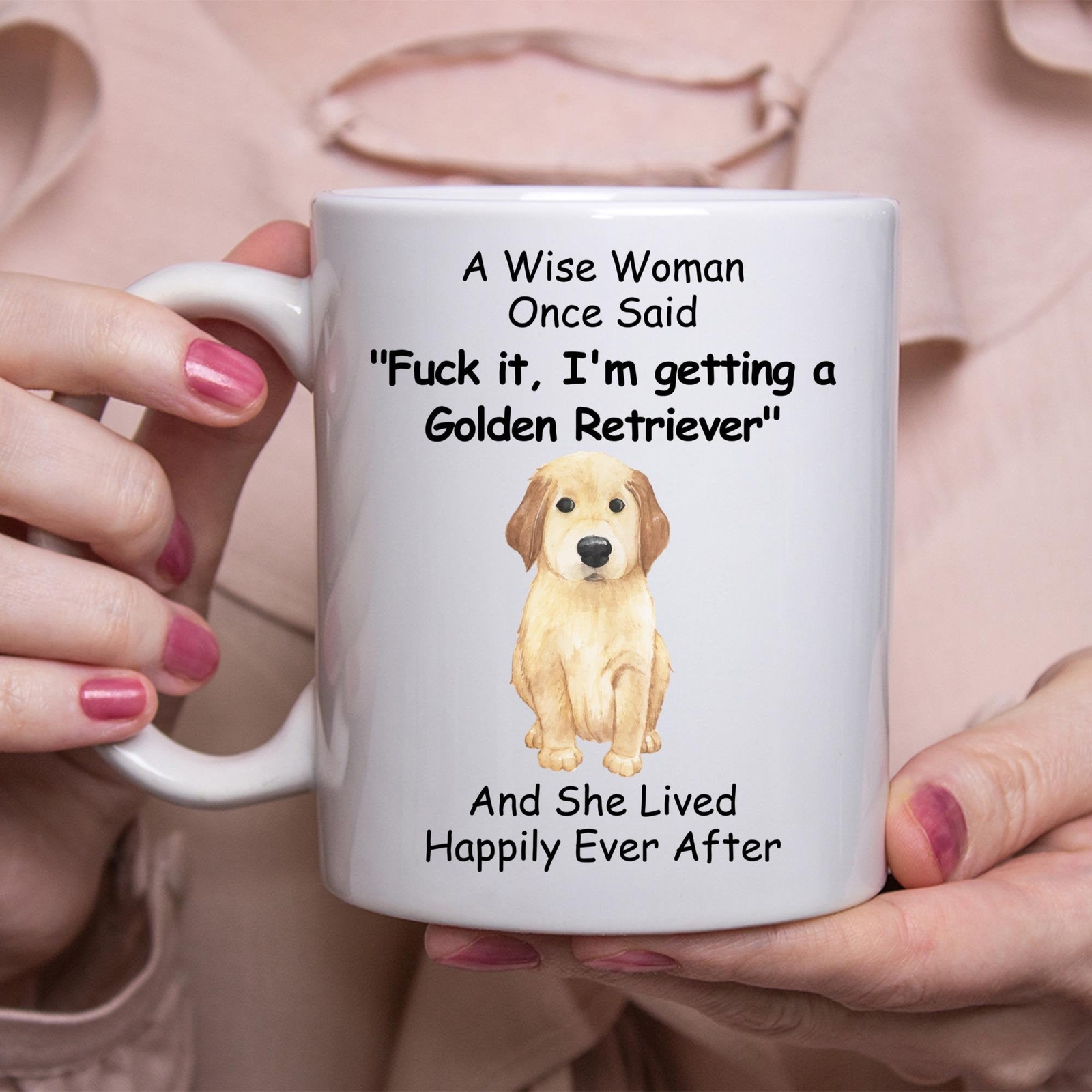 Funny Golden Retriever Gift For Women White Coffee Mug Coffee Cup