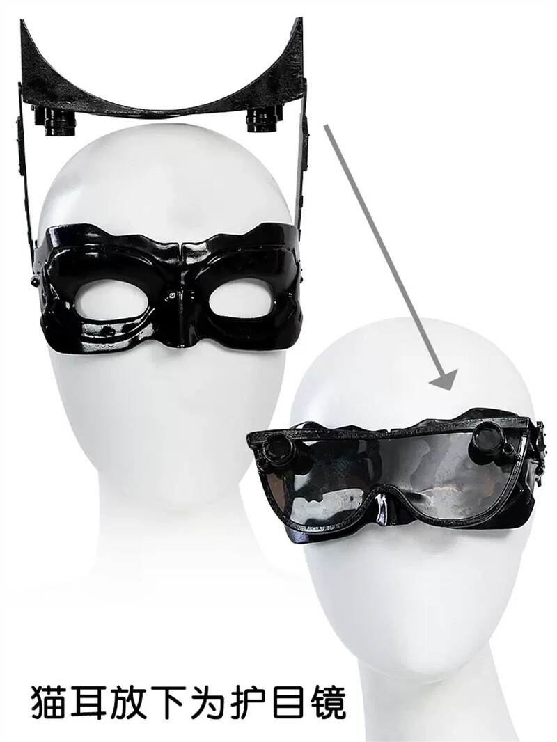 Masque De Chat Sexy En Cuir Pour Femme, Demi-masque De Mascarade, Accessoire De Costume D'Halloween Pour Femme