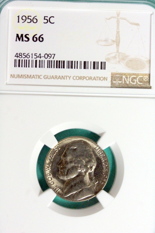 1956 - NGC MS66 Jefferson Nickel!!  #B25490