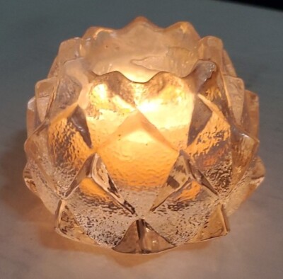 Orrefors Sweden Crystal Nimbus Firefly Artichoke Votive Candle Holder 4480/62