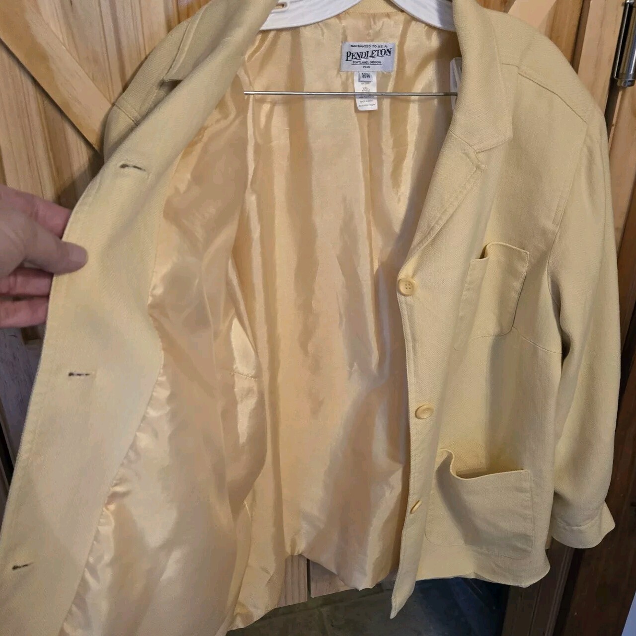 PENDLETON Yellow Silk Wool Blend Button Down Jack… - image 9