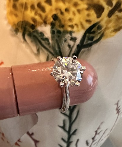 2.00 Ct Round Cut VVS1/D GRA Moissanite Engagement Wedding 14k White Gold Plated - Picture 11 of 11