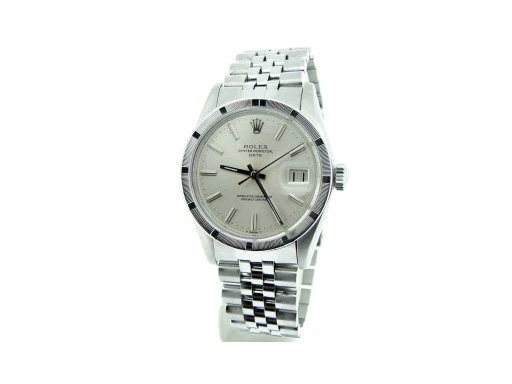 Rolex — Mens Rolex Date Stainless Steel Watch Silver Stick Dial 1501