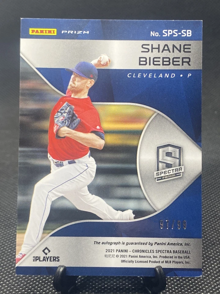 2021 Panini Prizm Spectra Signatures Shane Bieber #SPS-SB /99 Guardians Indians - Image 2 of 2