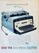 1960s ROYAL Electric Typewriter Oversize Magazine Ad 14x11