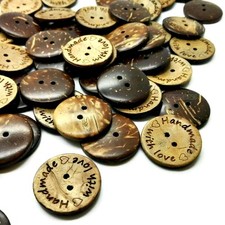 25MM COCONUT WOODEN BUTTONS NATURAL MADE WITH LOVE HEART WOODEN BUTTON BUTTONS WOODEN BUTTONS