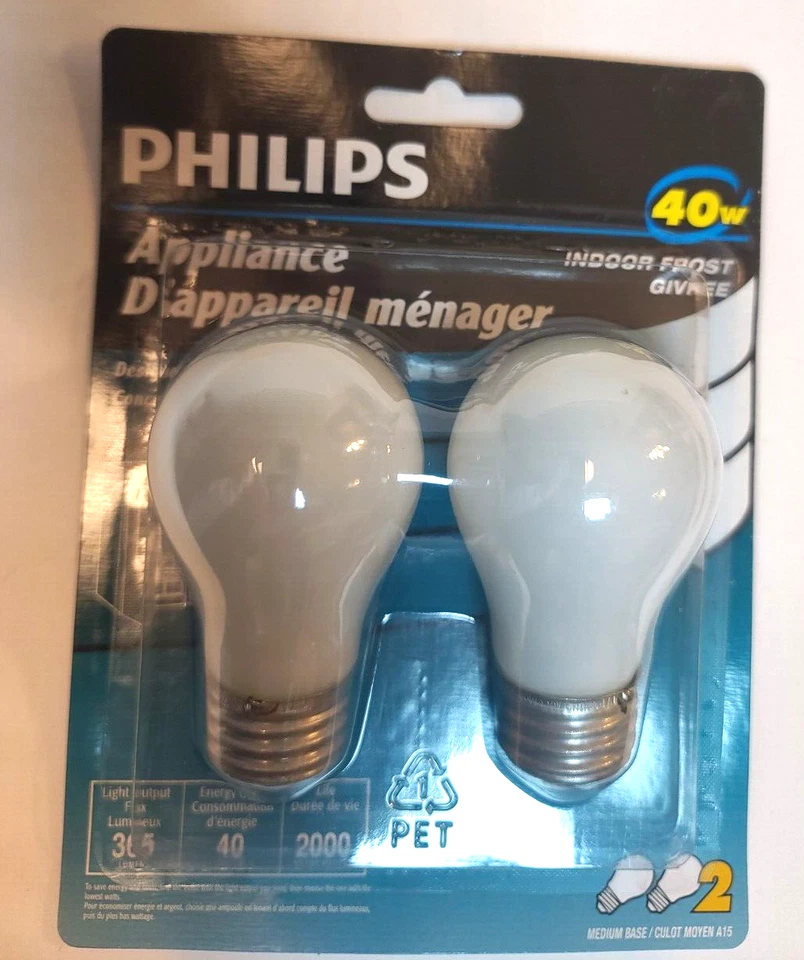Philips 40A15 White Appliance Fan Light bulb 40 watts 120 volt bulb case of 12 - Image 2 of 4