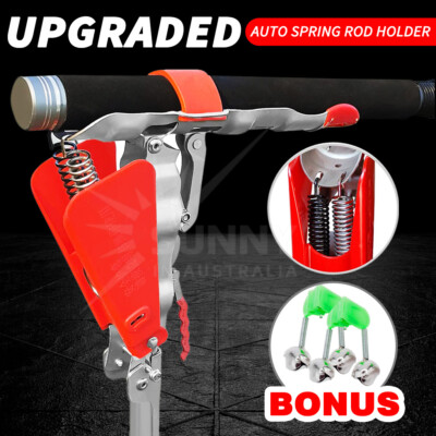 Fishing Rod Holder Automatic Spring Tip-Up Hook Setter Pole