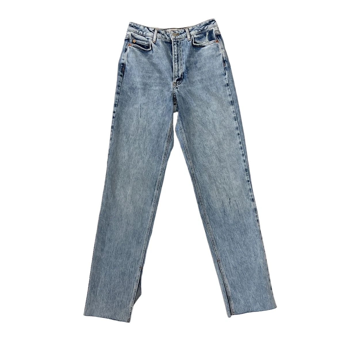 Straight High Split Jeans - Denim blue - Ladies