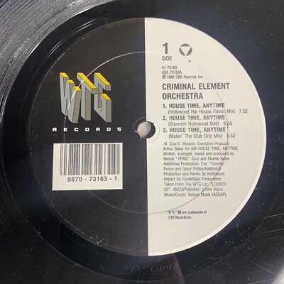 Criminal Element Orchestra    House Time, Anytime (1990) 12'' vinyl WTG PROMO